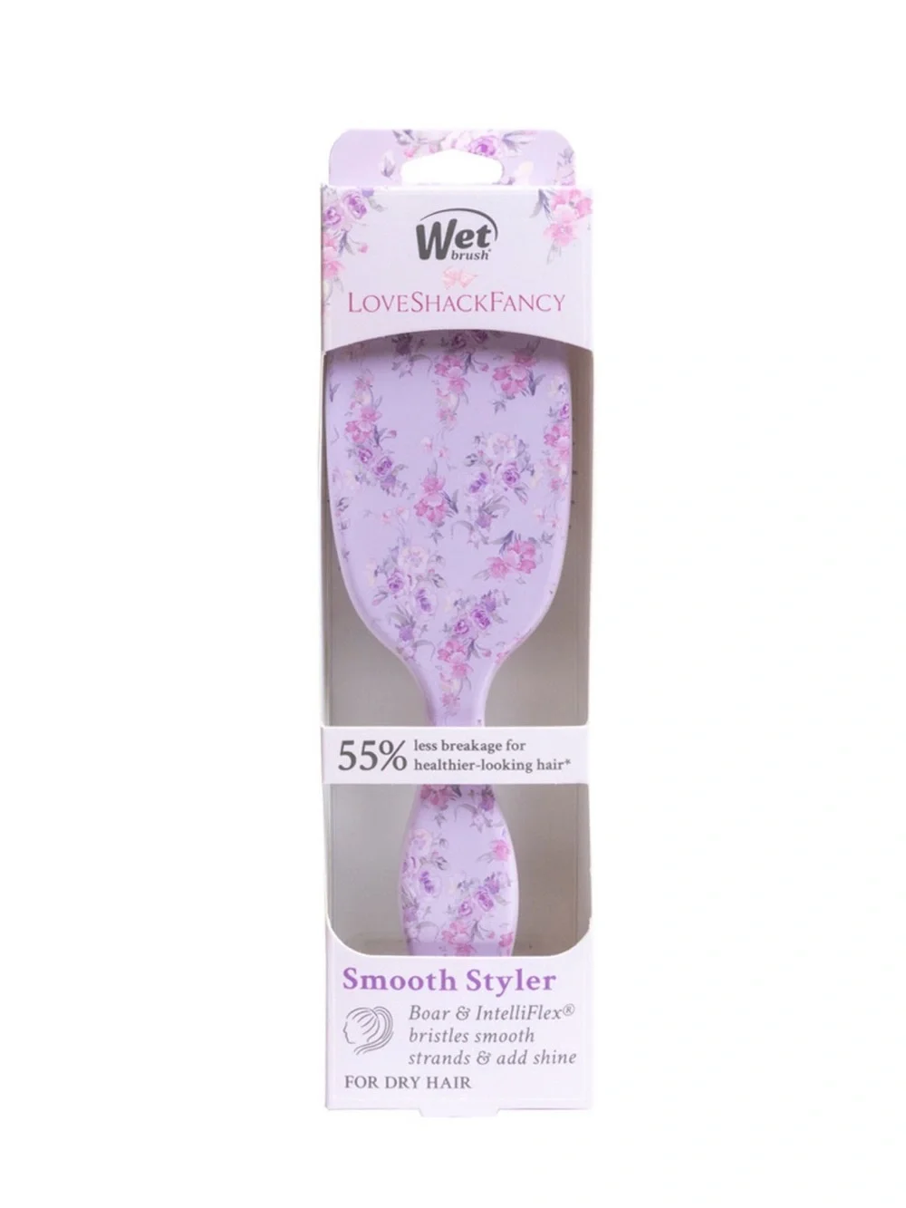 LoveShackFancy WetBrush Happy Thoughts Shine Enhancer Brush Hibiscus NWT
